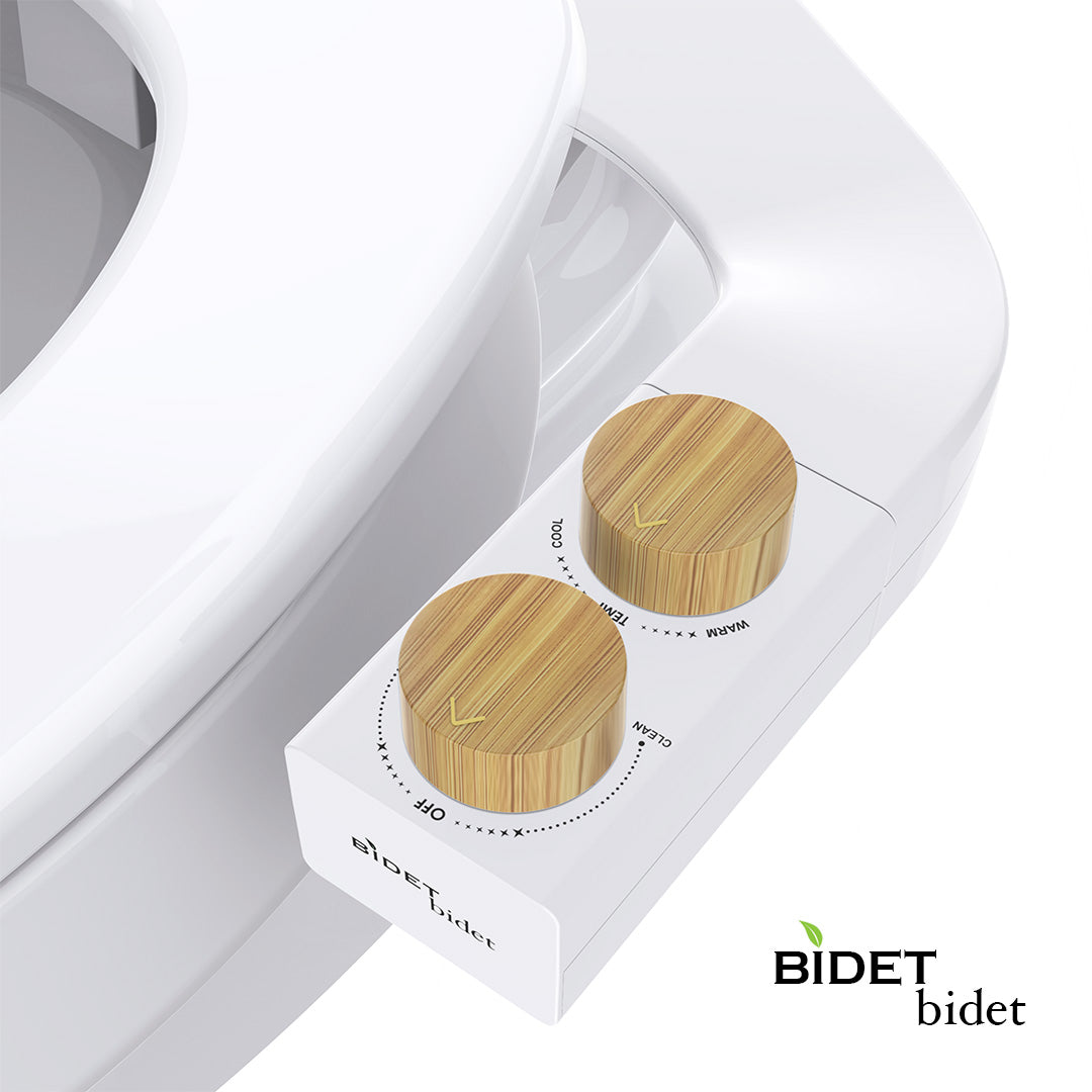 BIDETbidet Left/Right Reversible WARM WATER Non-Electric Ultra-Slim Toilet Attachment