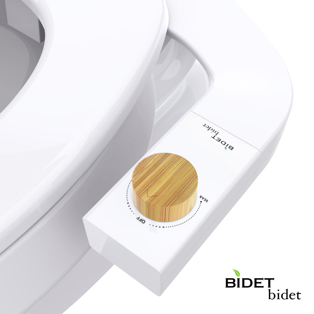 BIDETbidet Left/Right Reversible FRESH WATER Non-Electric Ultra-Slim Toilet Attachment