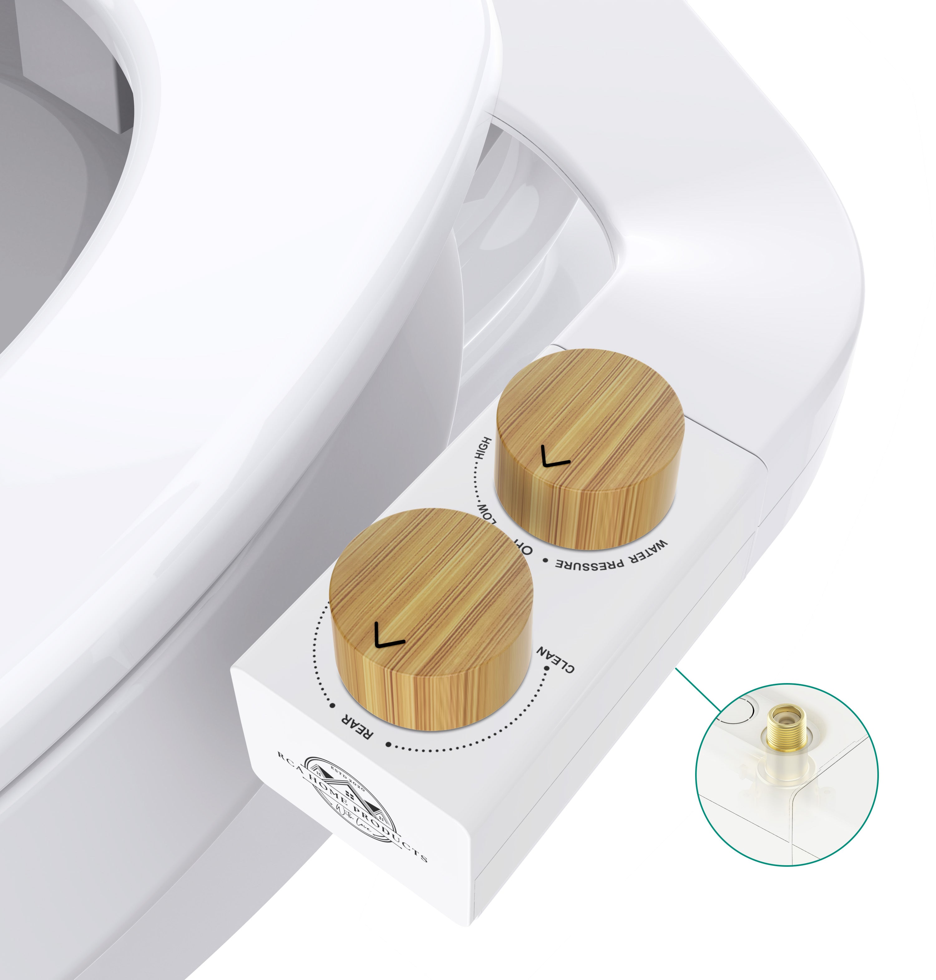 BIDETbidet Left/Right Reversible FRESH WATER DELUXE Non-Electric Ultra-Slim Toilet Attachment