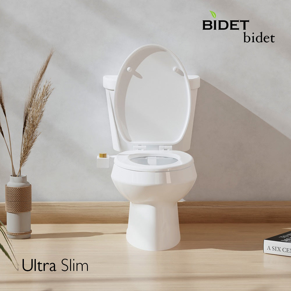 BIDETbidet Left/Right Reversible FRESH WATER Non-Electric Ultra-Slim Toilet Attachment